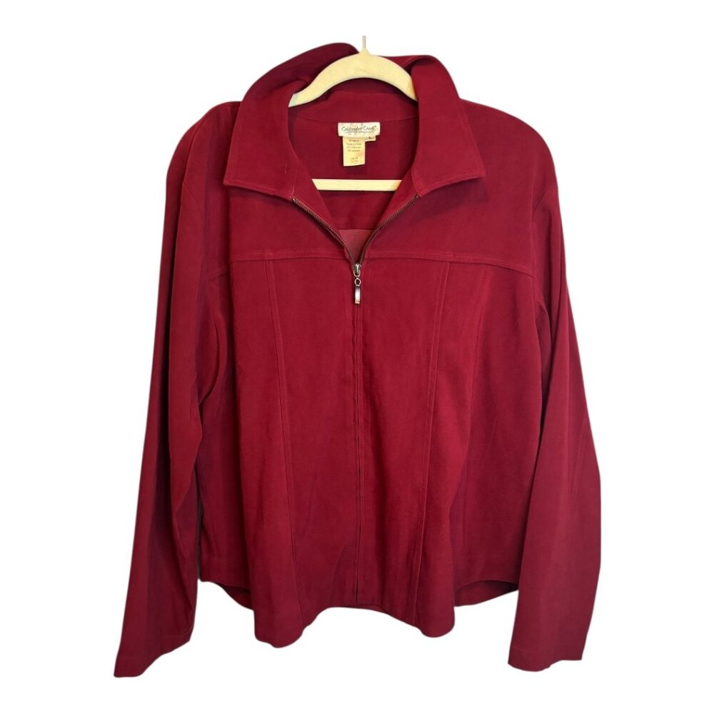 Coldwater‎ Creek Jacket Women's Size Large Full Zip Red